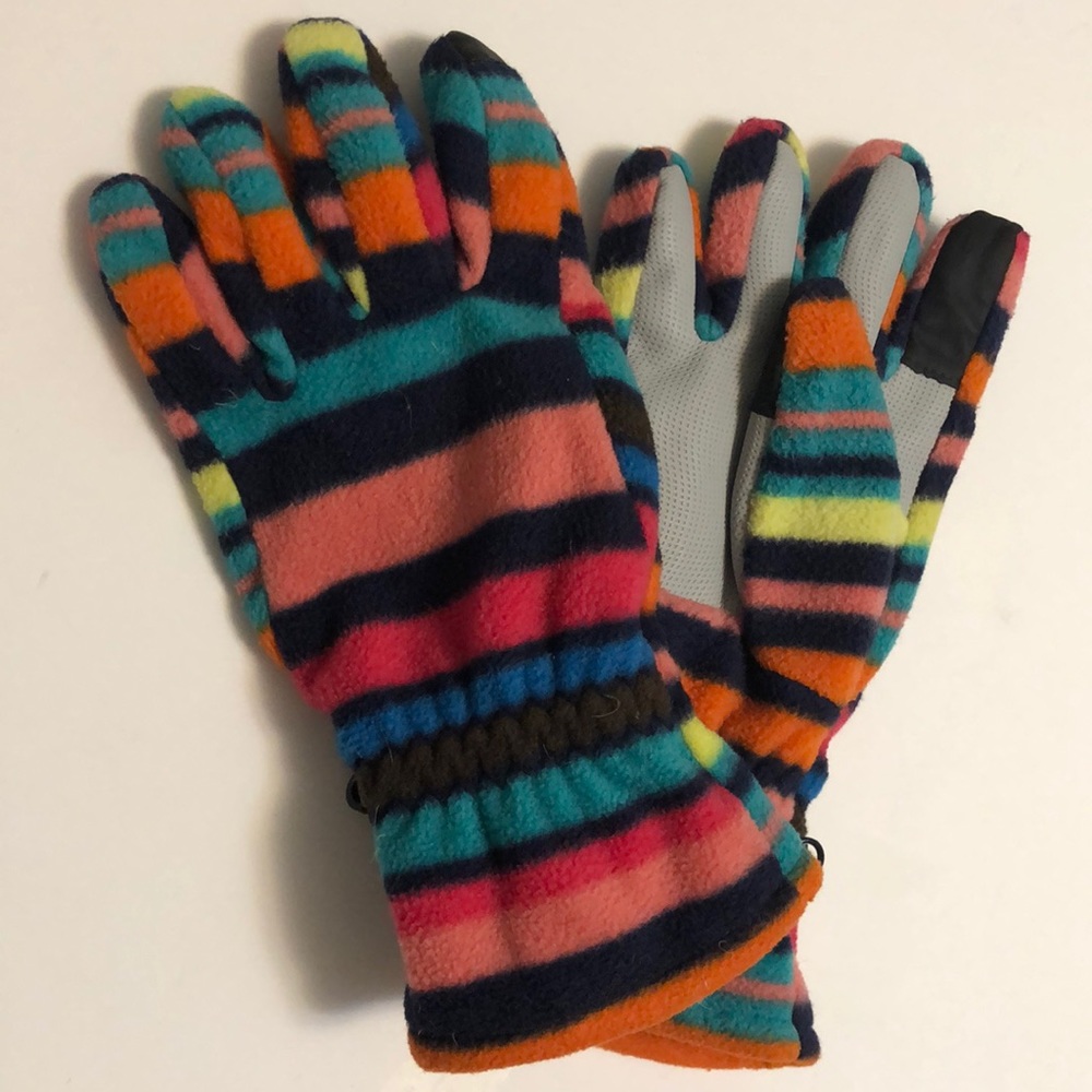Lands End  kids fleece soft gloves (v light use)